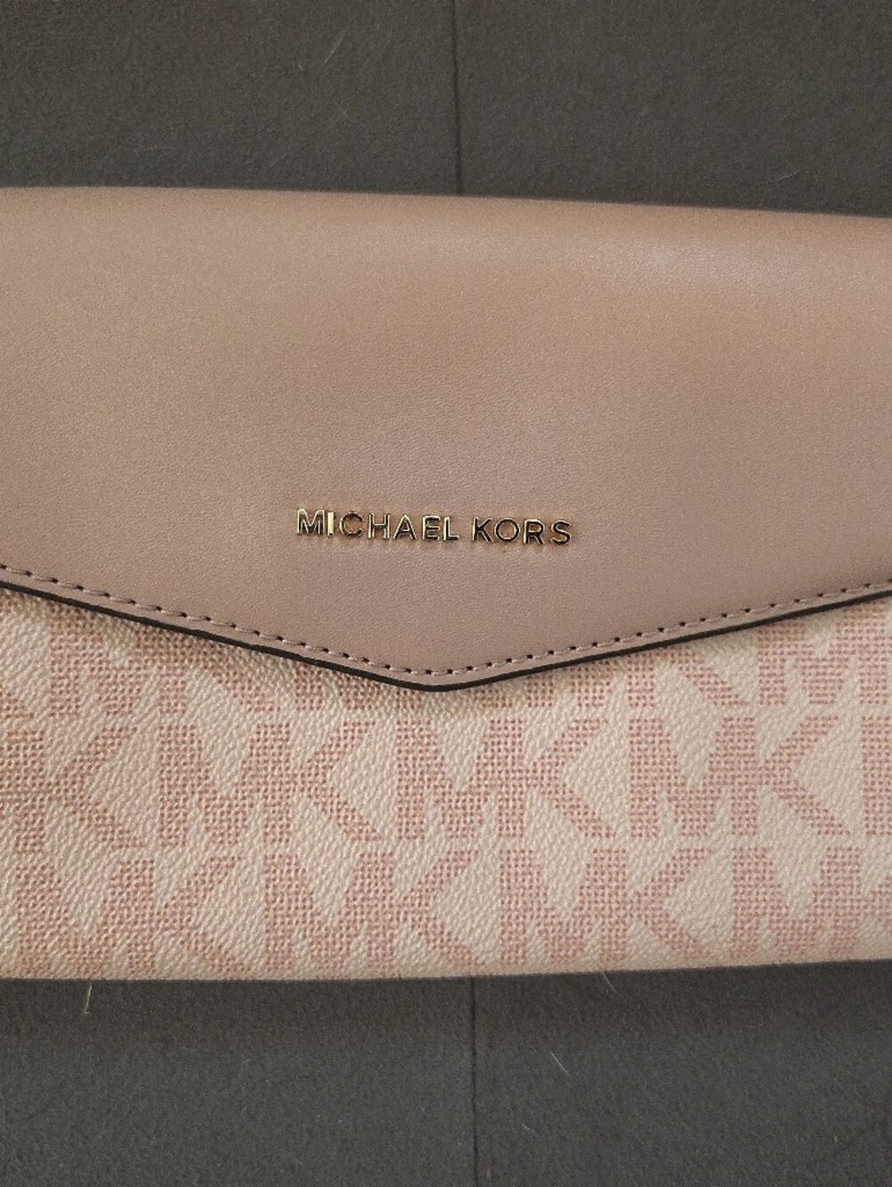 Michael Kors Blush Pink Logo Envelope Wallet with Gold Hardware No Strap